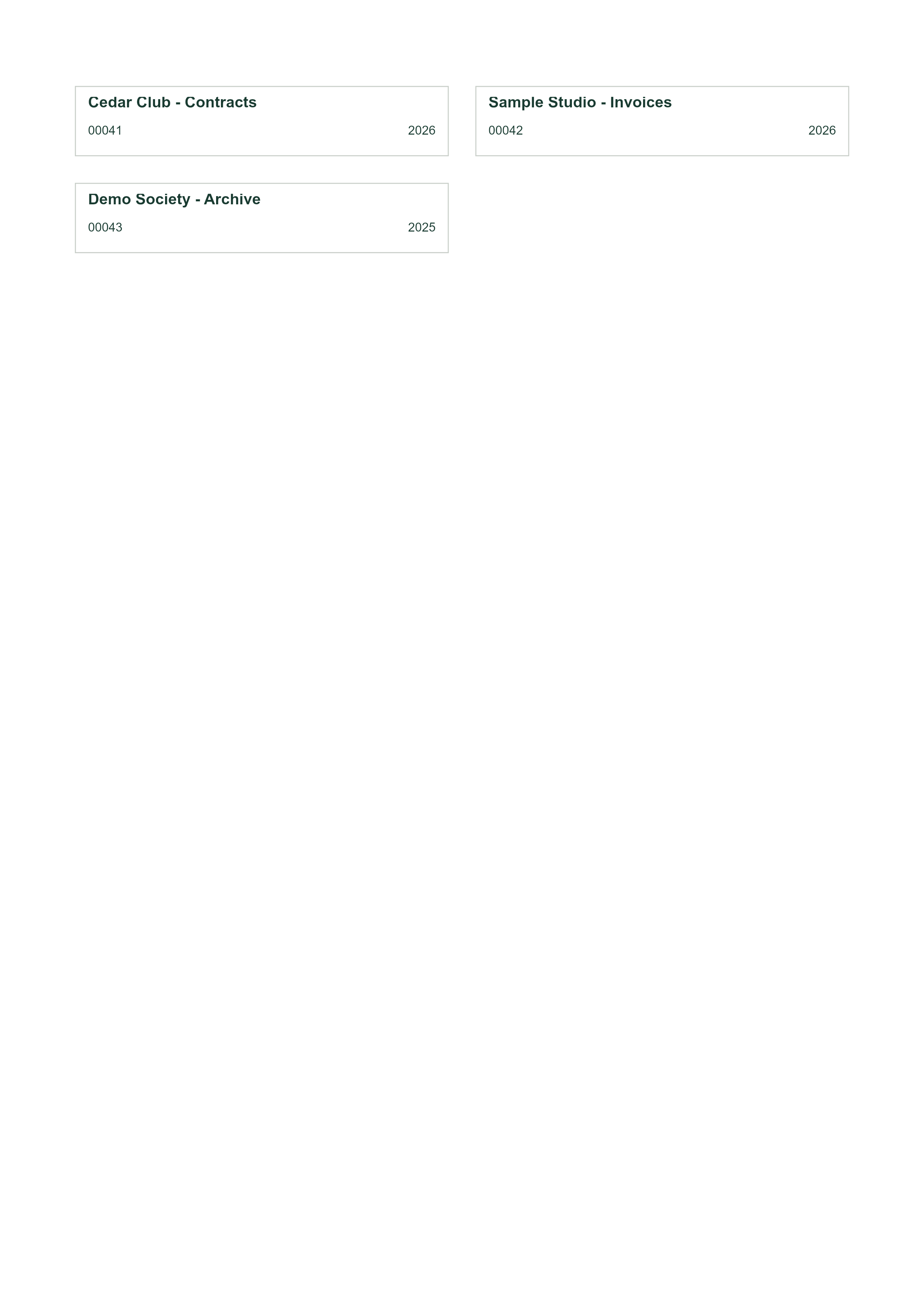 Full A4 sheet preview showing three file folder labels in the top of a 2 x 12 grid